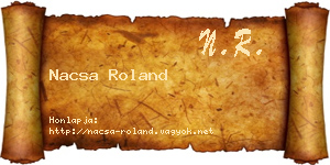Nacsa Roland névjegykártya